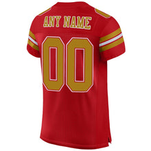 Load image into Gallery viewer, Custom Red Old Gold-White Mesh Authentic Football Jersey - Fcustom