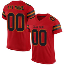 Load image into Gallery viewer, Custom Red Black-Old Gold Mesh Authentic Football Jersey - Fcustom