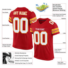 Load image into Gallery viewer, Custom Red White-Gold Mesh Authentic Football Jersey - Fcustom