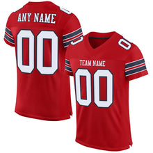Load image into Gallery viewer, Custom Red White-Navy Mesh Authentic Football Jersey - Fcustom