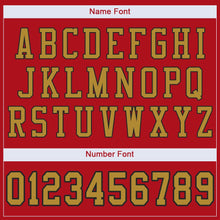 Load image into Gallery viewer, Custom Red Old Gold-Black Mesh Authentic Football Jersey - Fcustom