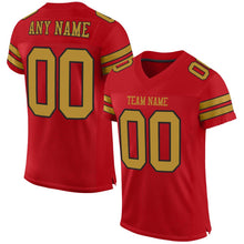 Load image into Gallery viewer, Custom Red Old Gold-Black Mesh Authentic Football Jersey - Fcustom