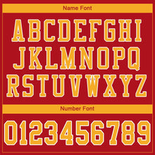 Load image into Gallery viewer, Custom Red Gold-White Mesh Authentic Football Jersey - Fcustom