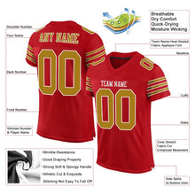 Load image into Gallery viewer, Custom Red Old Gold-White Mesh Authentic Football Jersey - Fcustom