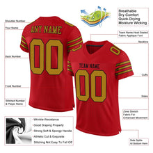 Load image into Gallery viewer, Custom Red Old Gold-Black Mesh Authentic Football Jersey - Fcustom