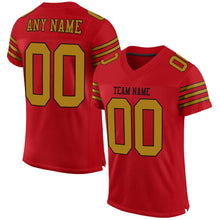 Load image into Gallery viewer, Custom Red Old Gold-Black Mesh Authentic Football Jersey - Fcustom