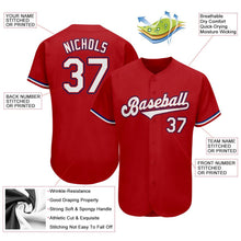 Load image into Gallery viewer, Custom Red White-Royal Authentic Baseball Jersey
