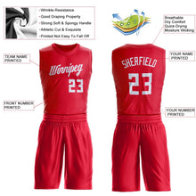 Load image into Gallery viewer, Custom Red White Round Neck Suit Basketball Jersey - Fcustom