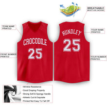 Load image into Gallery viewer, Custom Red White V-Neck Basketball Jersey - Fcustom