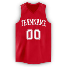 Load image into Gallery viewer, Custom Red White V-Neck Basketball Jersey - Fcustom