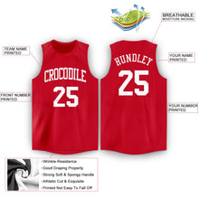 Load image into Gallery viewer, Custom Red White Round Neck Basketball Jersey - Fcustom