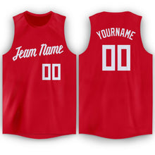 Load image into Gallery viewer, Custom Red White Round Neck Basketball Jersey - Fcustom