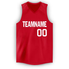 Load image into Gallery viewer, Custom Red White V-Neck Basketball Jersey - Fcustom