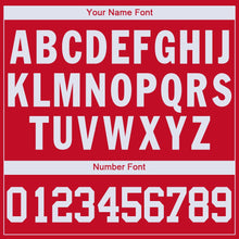 Load image into Gallery viewer, Custom Red White V-Neck Basketball Jersey - Fcustom