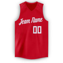 Load image into Gallery viewer, Custom Red White V-Neck Basketball Jersey - Fcustom