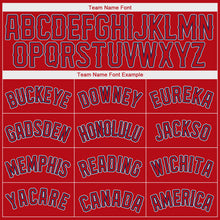 Load image into Gallery viewer, Custom Red Red-Navy Authentic Baseball Jersey
