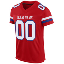 Load image into Gallery viewer, Custom Red White-Royal Mesh Authentic Football Jersey