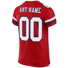 Load image into Gallery viewer, Custom Red White-Navy Mesh Authentic Football Jersey