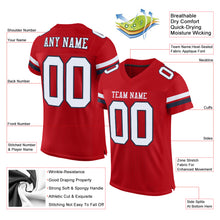 Load image into Gallery viewer, Custom Red White-Navy Mesh Authentic Football Jersey