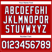 Load image into Gallery viewer, Custom Red White-Navy Authentic Throwback Rib-Knit Baseball Jersey Shirt