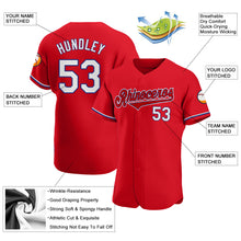 Load image into Gallery viewer, Custom Red White-Royal Authentic Baseball Jersey