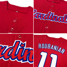 Load image into Gallery viewer, Custom Red White-Royal Authentic Baseball Jersey