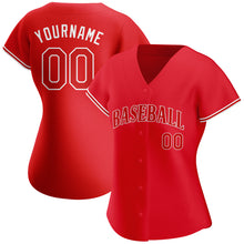 Load image into Gallery viewer, Custom Red Red-White Authentic Baseball Jersey