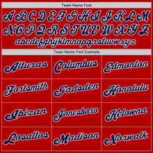Load image into Gallery viewer, Custom Red Navy-White Authentic Baseball Jersey