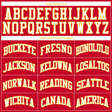 Load image into Gallery viewer, Custom Red White-Gold Round Neck Rib-Knit Basketball Jersey