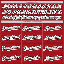 Load image into Gallery viewer, Custom Red White-Black Authentic Baseball Jersey