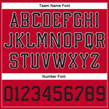 Load image into Gallery viewer, Custom Red Black-White Stitched Adjustable Snapback Hat