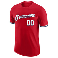 Load image into Gallery viewer, Custom Red White-Navy Performance T-Shirt