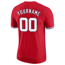 Load image into Gallery viewer, Custom Red White-Navy Performance T-Shirt