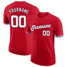 Load image into Gallery viewer, Custom Red White-Navy Performance T-Shirt