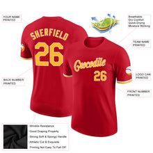 Load image into Gallery viewer, Custom Red Gold-White Performance T-Shirt