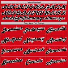 Load image into Gallery viewer, Custom Red White-Black Authentic Throwback Rib-Knit Baseball Jersey Shirt