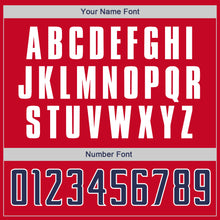 Load image into Gallery viewer, Custom Red Navy-White Authentic Throwback Rib-Knit Baseball Jersey Shirt