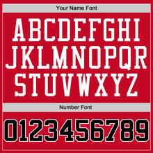 Load image into Gallery viewer, Custom Red Black-White Authentic Throwback Rib-Knit Baseball Jersey Shirt