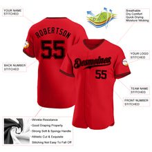 Load image into Gallery viewer, Custom Red Black Authentic Baseball Jersey