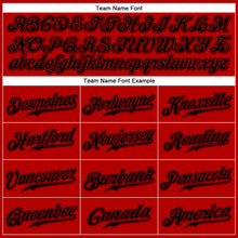 Load image into Gallery viewer, Custom Red Black Authentic Baseball Jersey