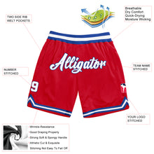 Load image into Gallery viewer, Custom Red White-Royal Authentic Throwback Basketball Shorts