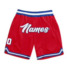 Load image into Gallery viewer, Custom Red White-Royal Authentic Throwback Basketball Shorts