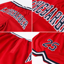 Load image into Gallery viewer, Custom Red Navy-White Authentic Throwback Basketball Shorts