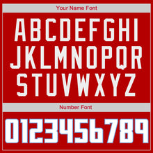 Load image into Gallery viewer, Custom Red White-Light Blue Authentic Throwback Basketball Jersey