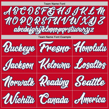 Load image into Gallery viewer, Custom Red Navy-White Authentic Throwback Basketball Jersey