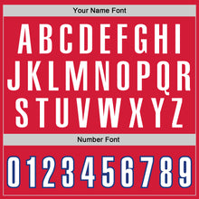 Load image into Gallery viewer, Custom Red White-Royal Authentic Throwback Basketball Jersey