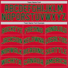 Load image into Gallery viewer, Custom Red Hunter Green-Neon Green Authentic Throwback Basketball Jersey