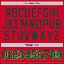 Load image into Gallery viewer, Custom Red Hunter Green-Neon Green Authentic Throwback Basketball Jersey