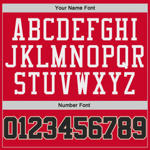 Load image into Gallery viewer, Custom Red Black-White Authentic Throwback Basketball Jersey