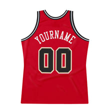 Load image into Gallery viewer, Custom Red Black-White Authentic Throwback Basketball Jersey